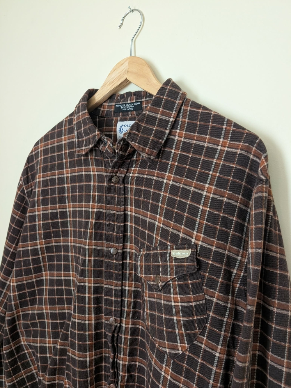 Volcom Plaid Flannel Button-Down Shirt - Men's Size Large (AS-IS)
